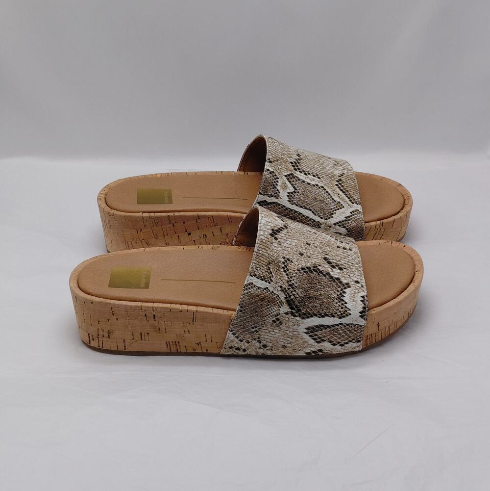Dolce Vita Womens Wedge Platform Sandals Size 10 Snake Print Y2K Boho Cork Heel